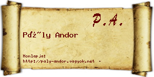 Pály Andor névjegykártya